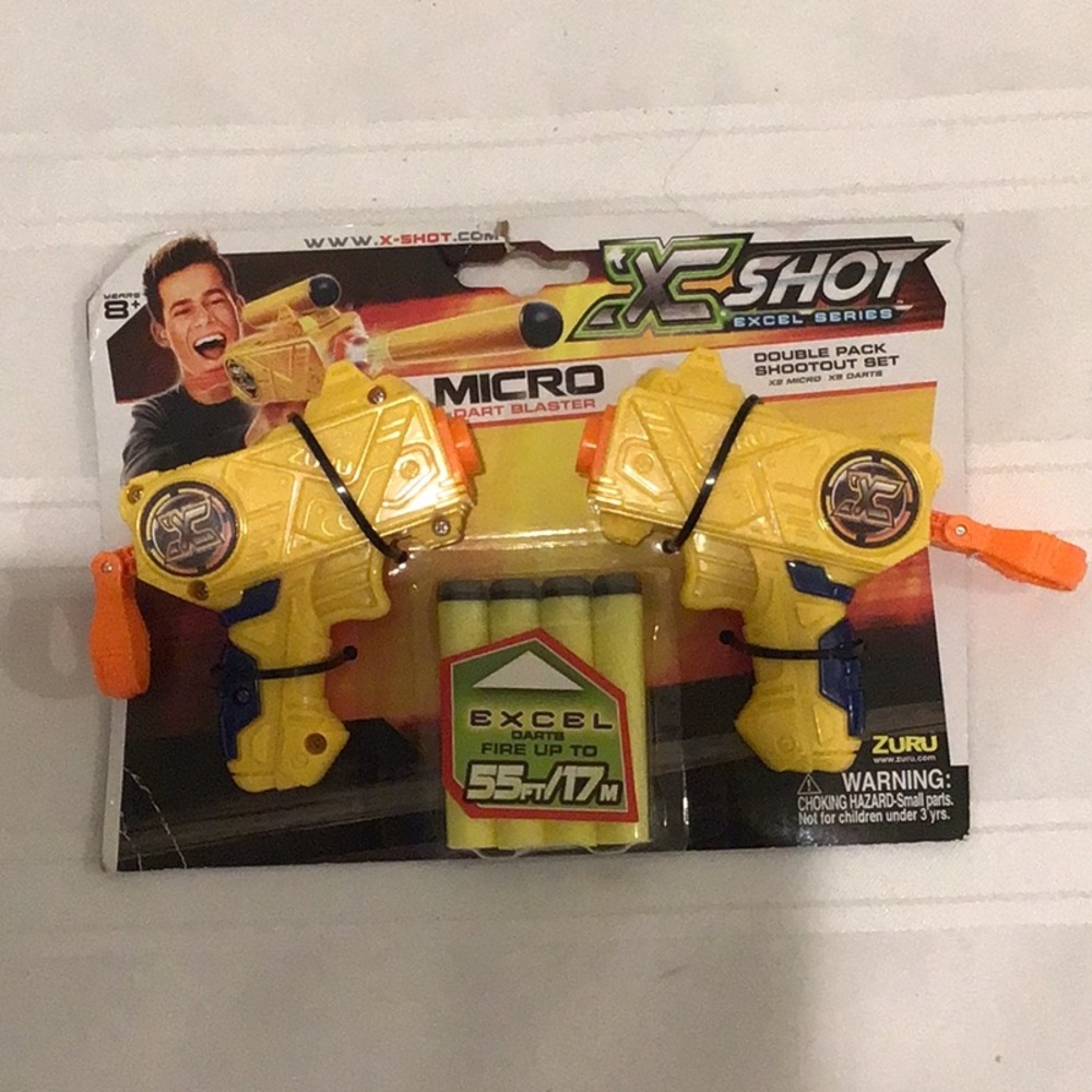 X-Shot Micro Dart Blaster Double Pack - Yellow